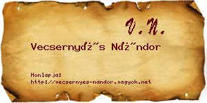 Vecsernyés Nándor névjegykártya
